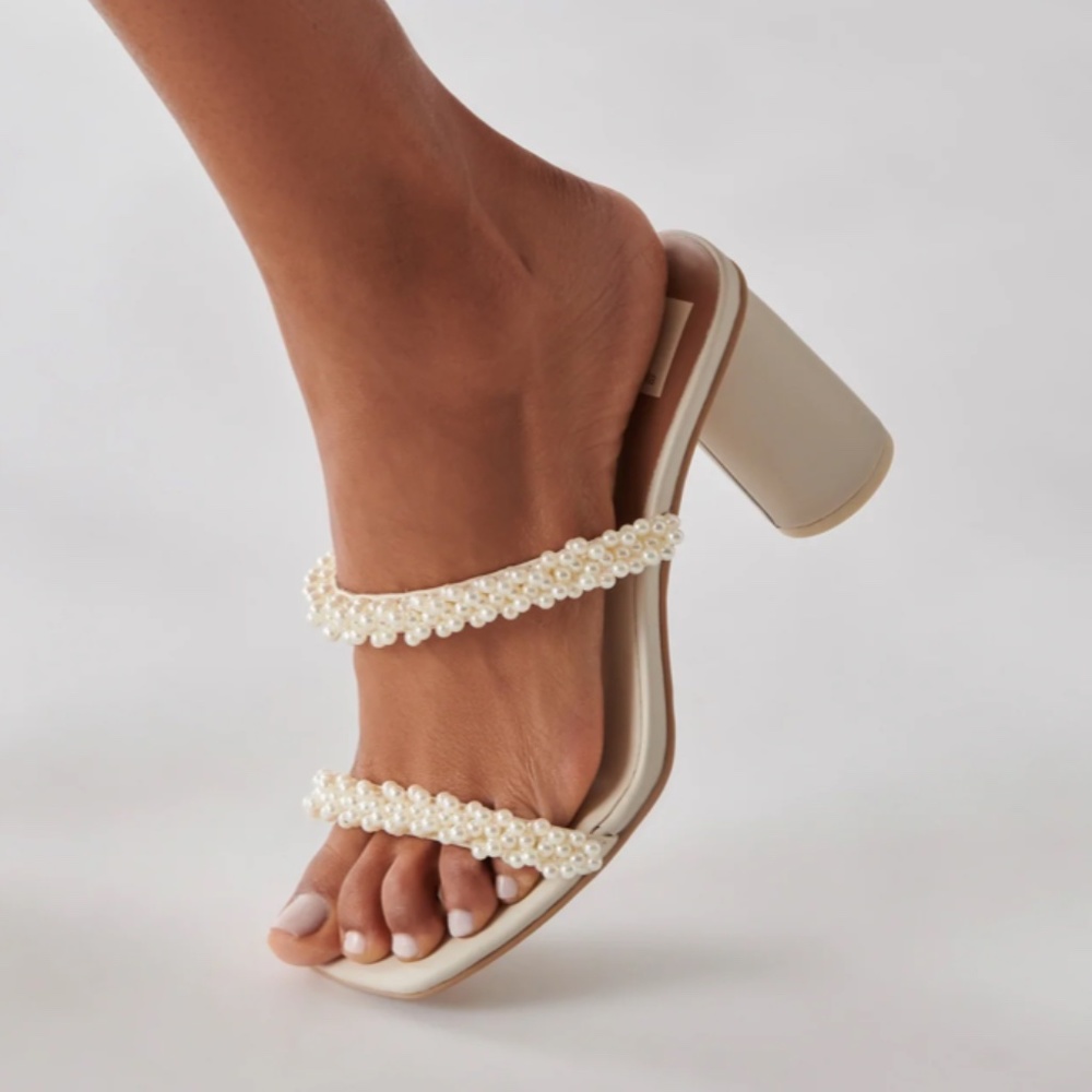 Dolce Vita Noel heels in Vanilla Pearls